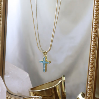 Aquamarine Cross