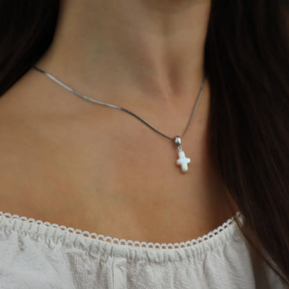 Pearl Cross (Silver)