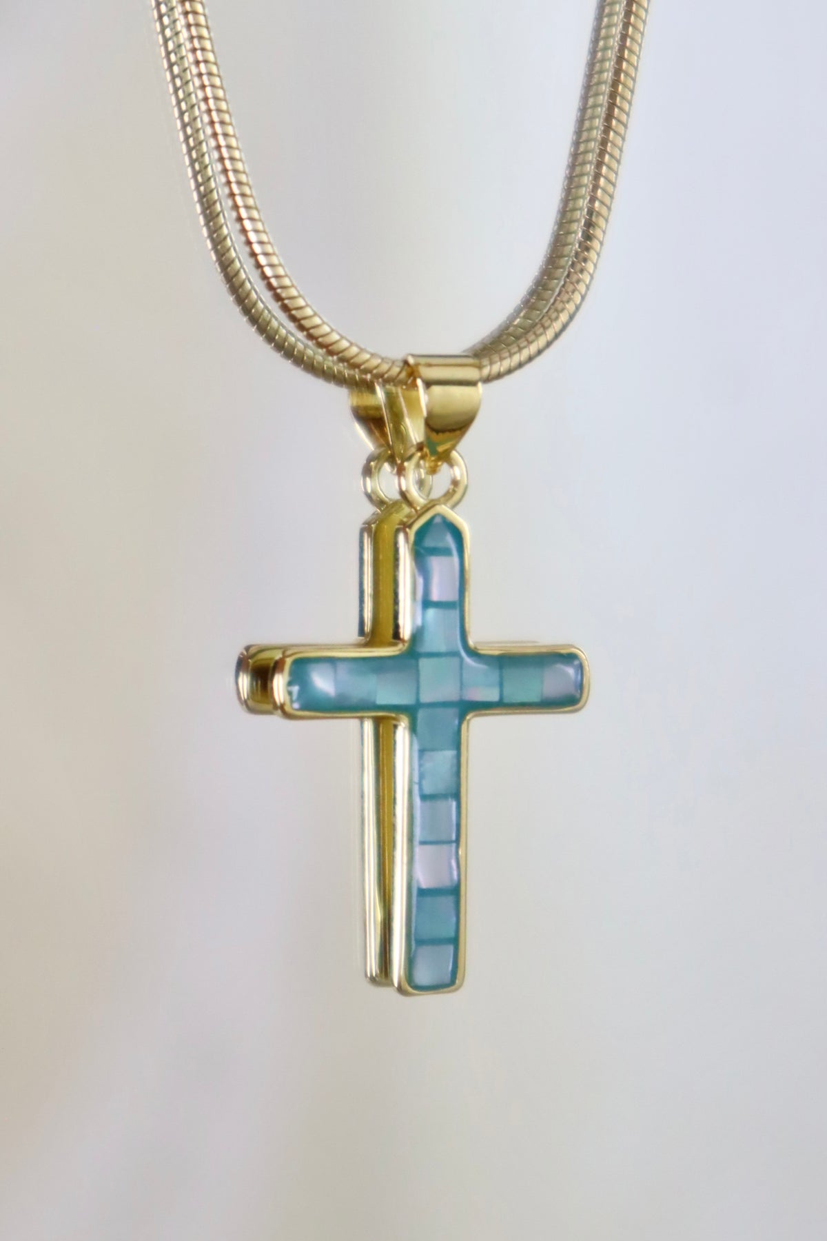 Aquamarine Cross